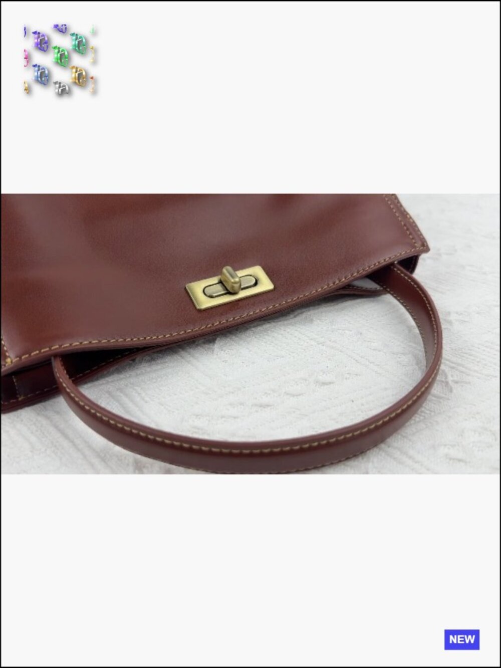 Vintage Leather Satchel Crossbody Bag Spacious Organizer Top Handle Adjustable - Picture 7 of 7